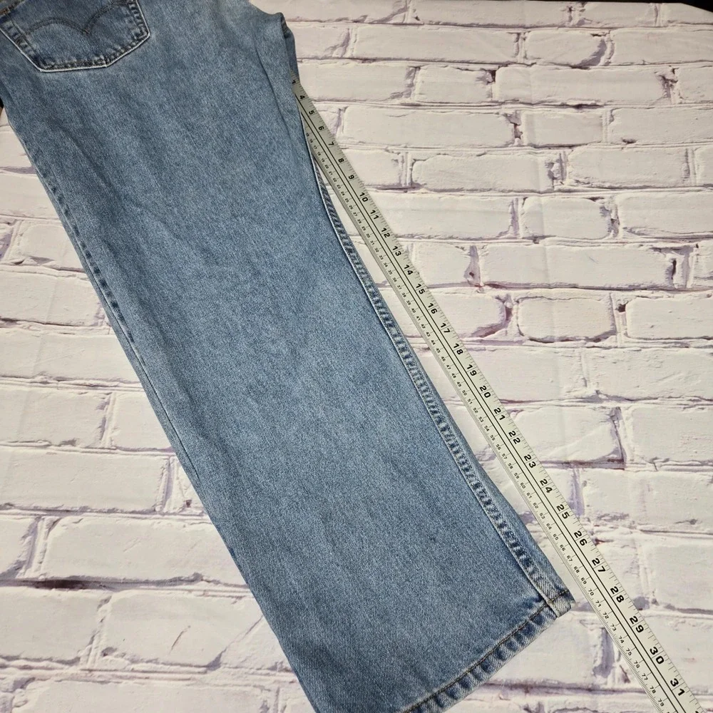 Levis 505 Regular Fit Jeans Mens 36x30 Light Wash Blue Denim Made in USA Vintage